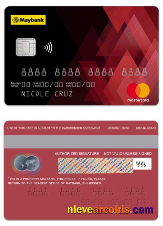 Philippines MayBank standard mastercard